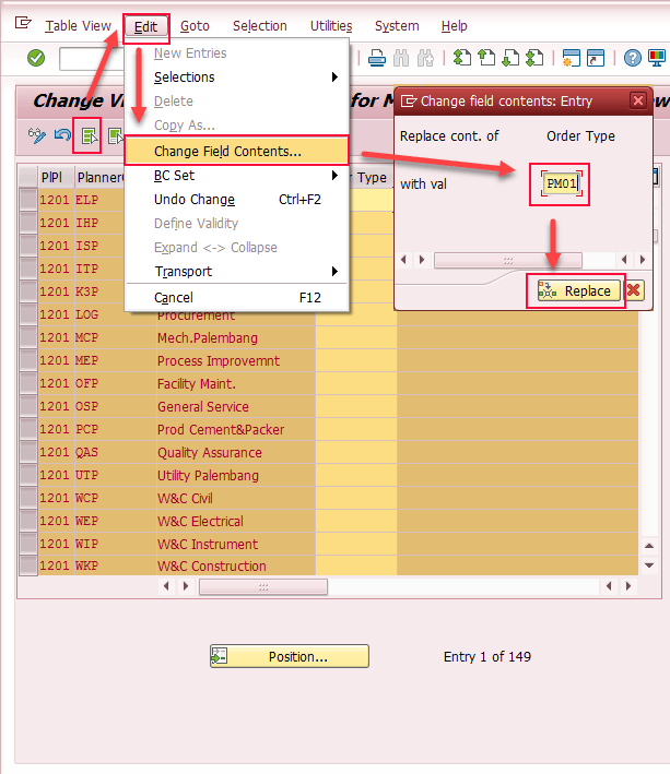 Mass Fill Field Content on Customizing – SINAU SAP PM MODULE